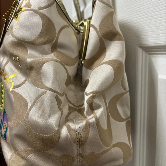 Coach RARE Poppy E1169-F17575 Graffiti Kiss-lock Satchel EUC - Picture 5 of 16